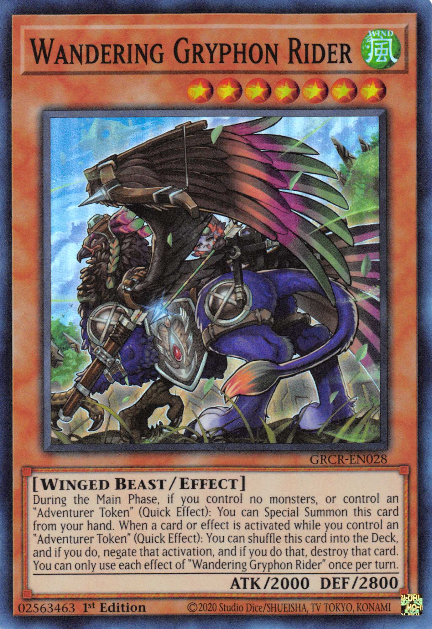 Wandering Gryphon Rider [GRCR-EN028] Super Rare | Game Master's Emporium (The New GME)