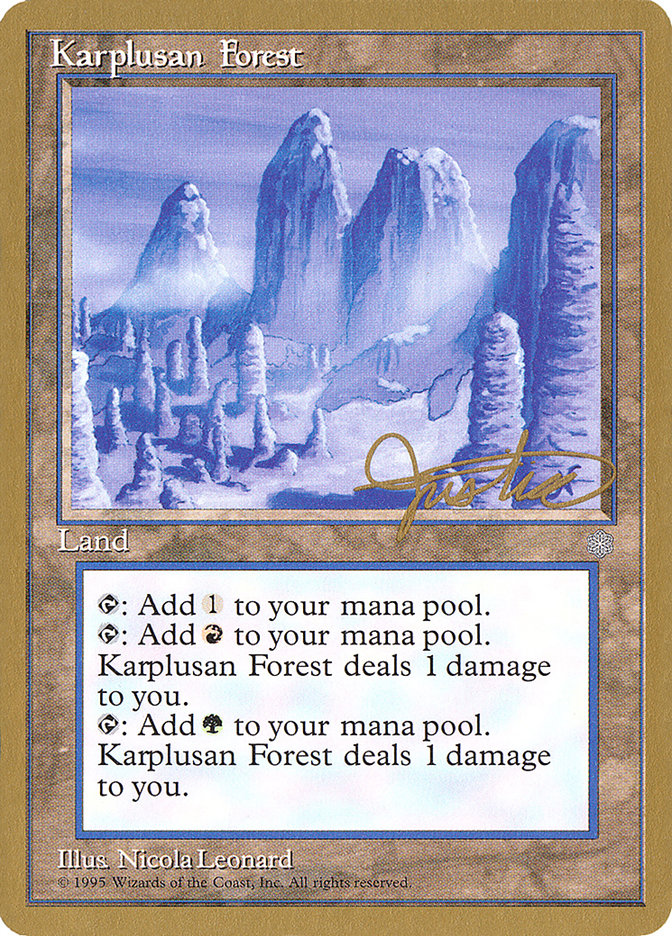 Karplusan Forest (Mark Justice) [Pro Tour Collector Set] | Game Master's Emporium (The New GME)