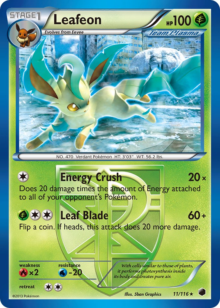 Leafeon (11/116) (Theme Deck Exclusive) [Black & White: Plasma Freeze] | Game Master's Emporium (The New GME)