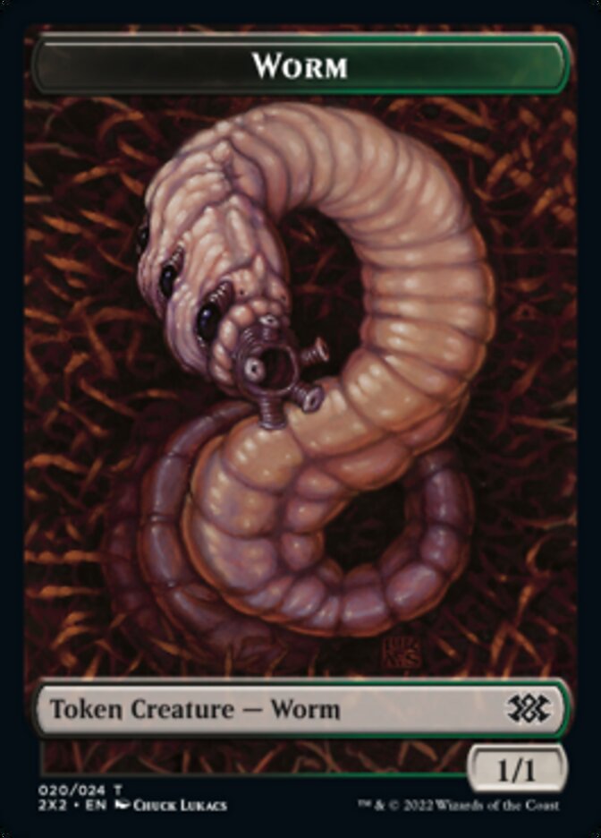 Worm // Knight Double-Sided Token [Double Masters 2022 Tokens] | Game Master's Emporium (The New GME)