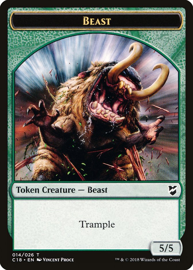 Beast Token (014/026) [Commander 2018 Tokens] | Game Master's Emporium (The New GME)