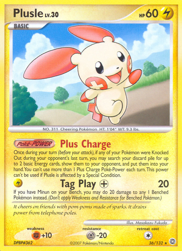 Plusle (36/132) [Diamond & Pearl: Secret Wonders] | Game Master's Emporium (The New GME)