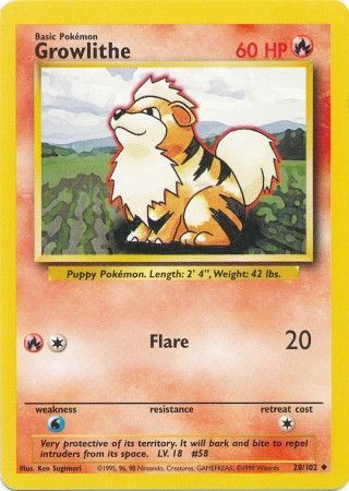 Growlithe (28/102) [Base Set Unlimited] | Game Master's Emporium (The New GME)