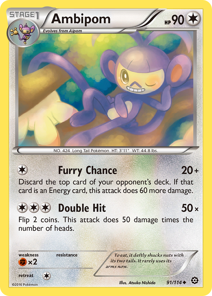 Ambipom (91/114) [XY: Steam Siege] | Game Master's Emporium (The New GME)