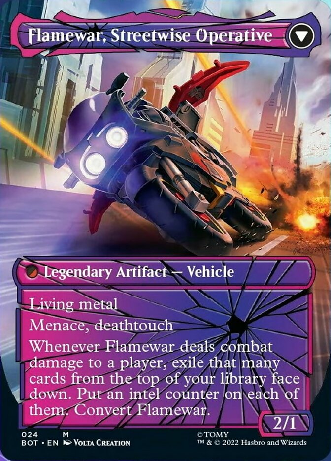 Flamewar, Brash Veteran // Flamewar, Streetwise Operative (Shattered Glass) [Transformers] | Game Master's Emporium (The New GME)