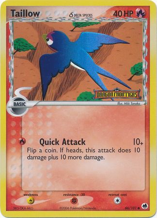 Taillow (66/101) (Delta Species) (Stamped) [EX: Dragon Frontiers] | Game Master's Emporium (The New GME)