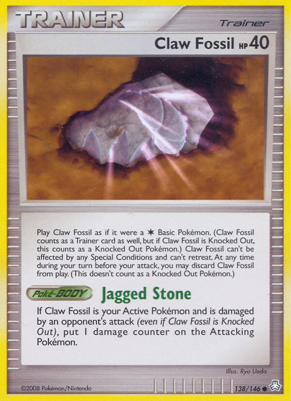 Claw Fossil (138/146) [Diamond & Pearl: Legends Awakened] | Game Master's Emporium (The New GME)