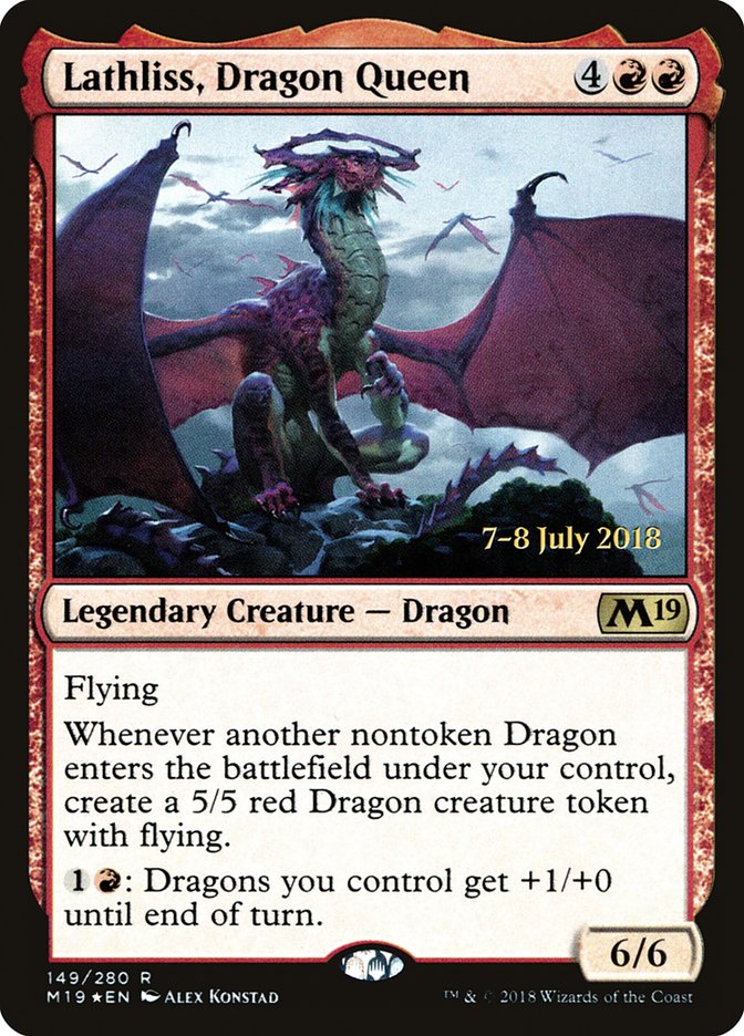 Lathliss, Dragon Queen [Core Set 2019 Prerelease Promos] | Game Master's Emporium (The New GME)