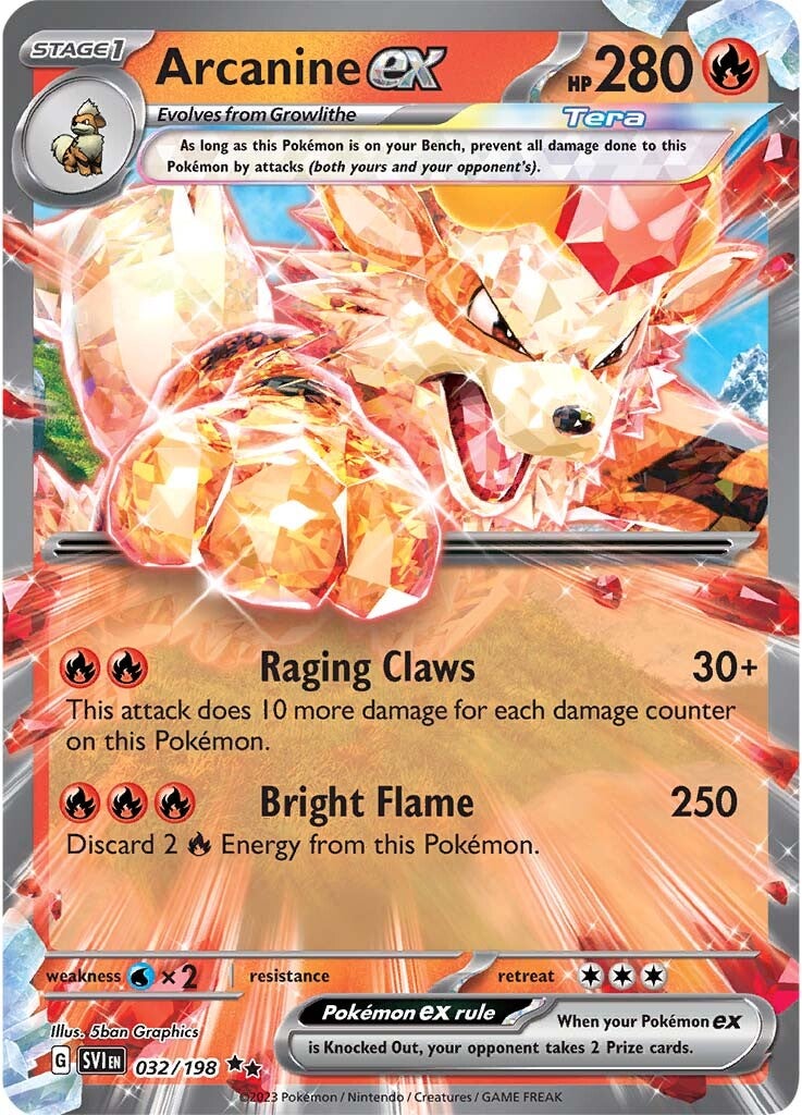 Arcanine ex (032/198) [Scarlet & Violet: Base Set] | Game Master's Emporium (The New GME)