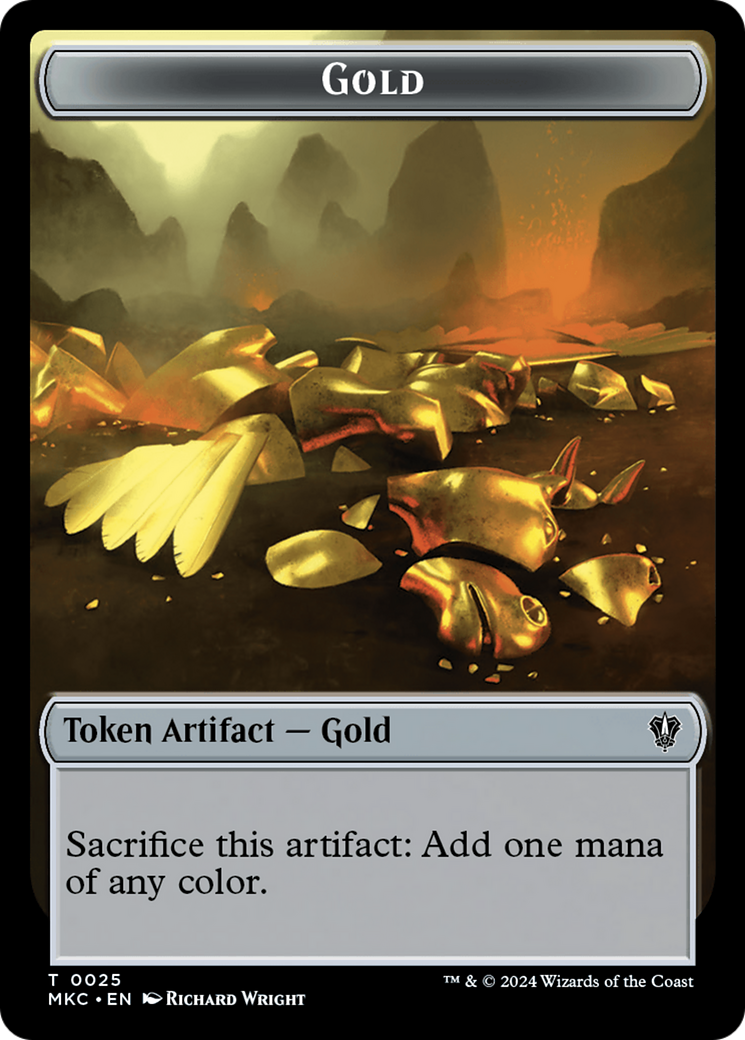 Gold // Treasure Double-Sided Token [Murders at Karlov Manor Commander Tokens] | Game Master's Emporium (The New GME)
