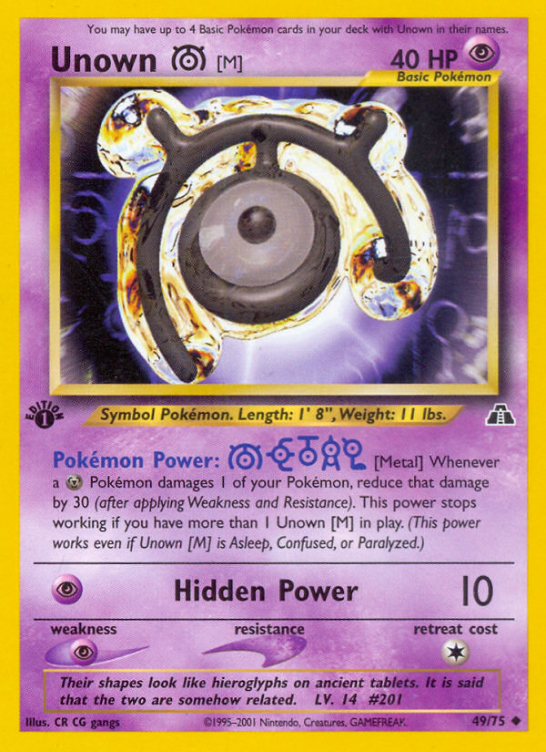 Unown [M] (49/75) [Neo Discovery 1st Edition] | Game Master's Emporium (The New GME)