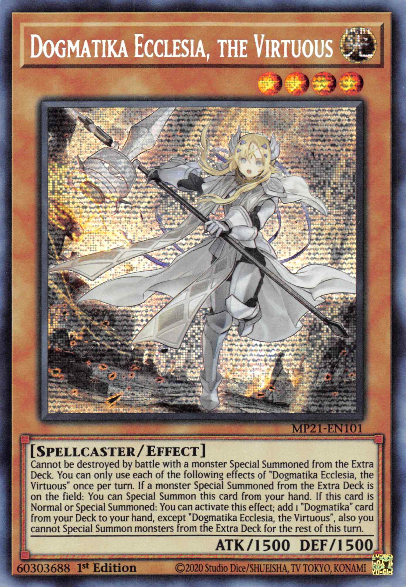 Dogmatika Ecclesia, the Virtuous [MP21-EN101] Prismatic Secret Rare | Game Master's Emporium (The New GME)
