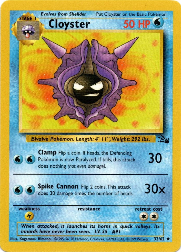 Cloyster (32/62) [Fossil Unlimited] | Game Master's Emporium (The New GME)