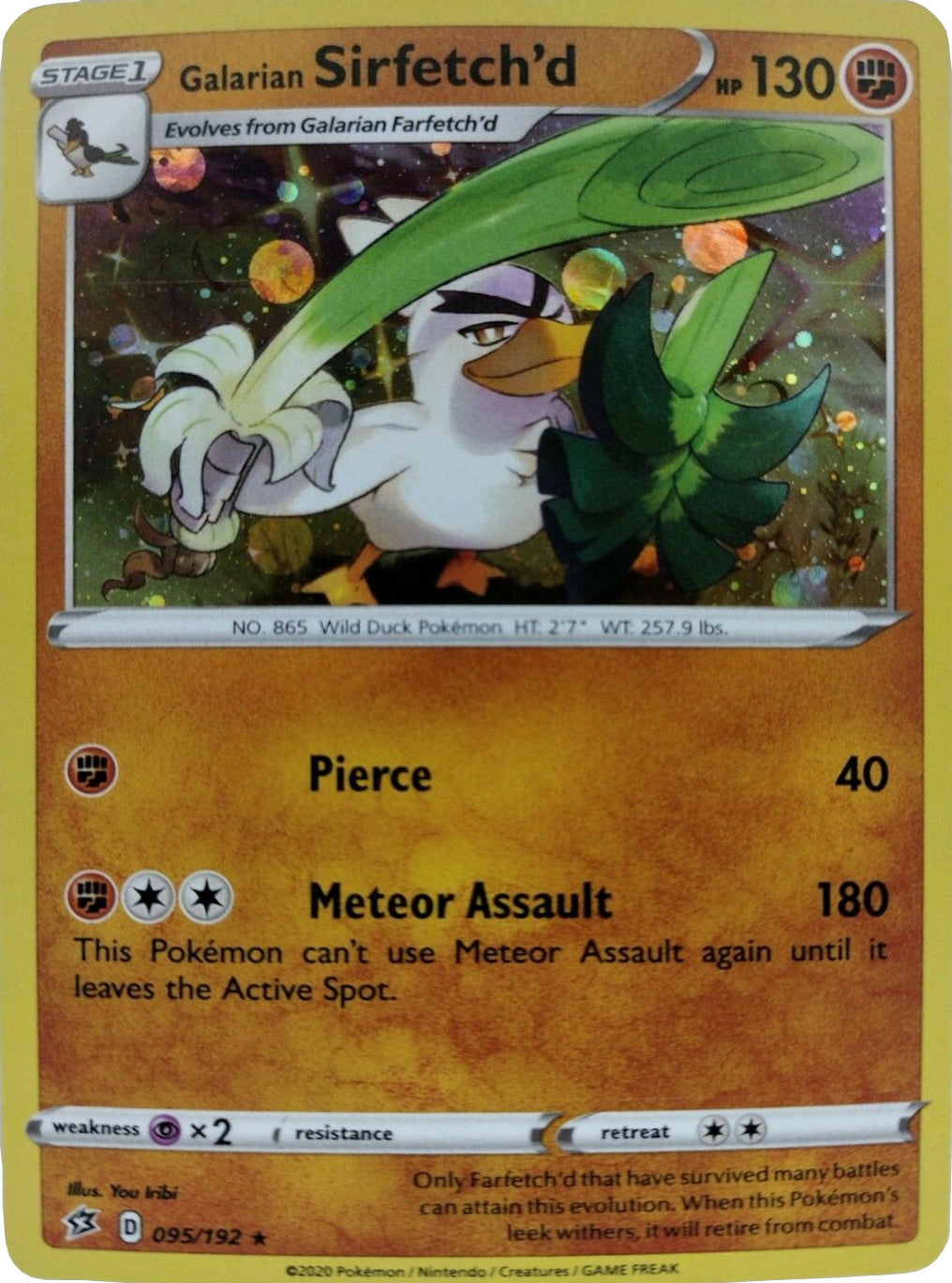 Galarian Sirfetch'd (095/192) (Cosmos Holo) [Sword & Shield: Rebel Clash] | Game Master's Emporium (The New GME)