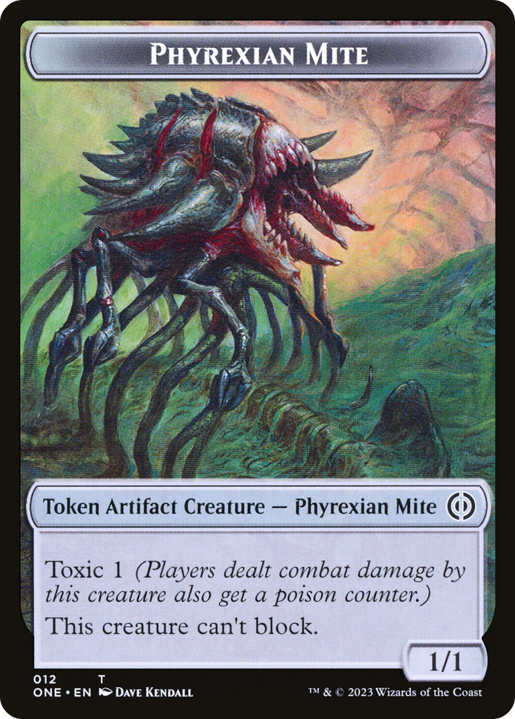 Phyrexian Mite (012) // The Hollow Sentinel Double-Sided Token [Phyrexia: All Will Be One Tokens] | Game Master's Emporium (The New GME)