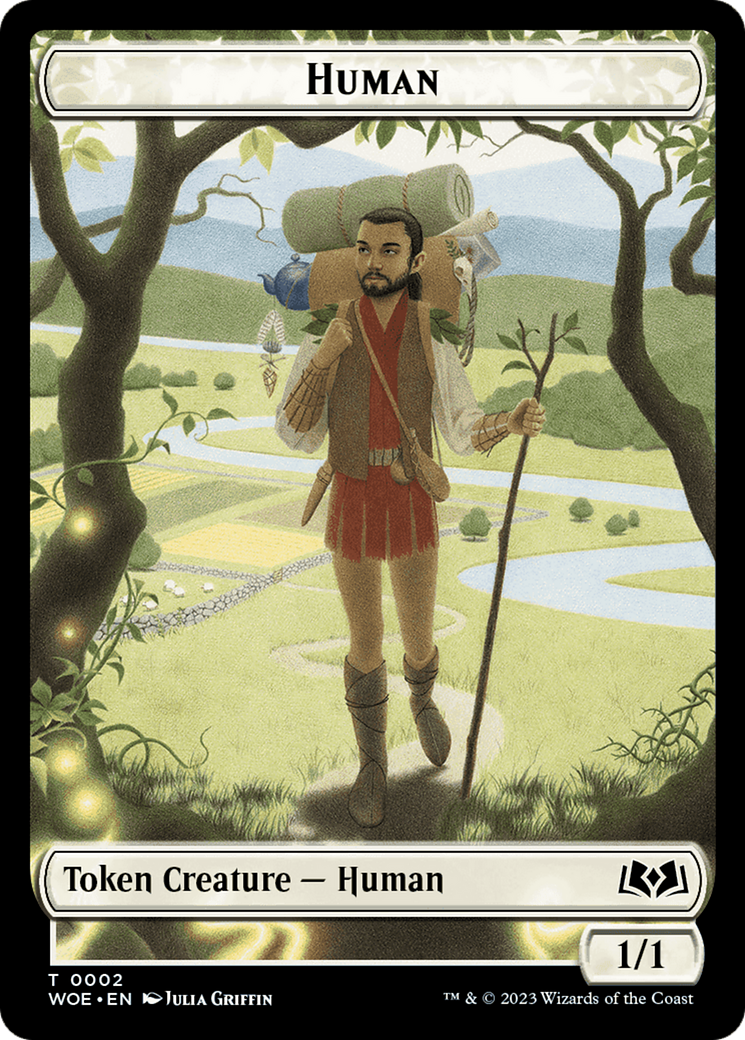Human // Food (0013) Double-Sided Token [Wilds of Eldraine Tokens] | Game Master's Emporium (The New GME)