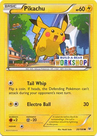 Pikachu (20/108) (Build A Bear Workshop Exclusive) [Miscellaneous Cards] | Game Master's Emporium (The New GME)