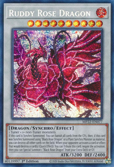 Ruddy Rose Dragon [MP22-EN077] Prismatic Secret Rare | Game Master's Emporium (The New GME)