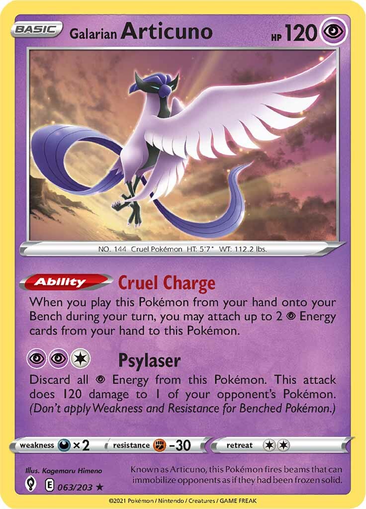 Galarian Articuno (063/203) (Theme Deck Exclusive) [Sword & Shield: Evolving Skies] | Game Master's Emporium (The New GME)