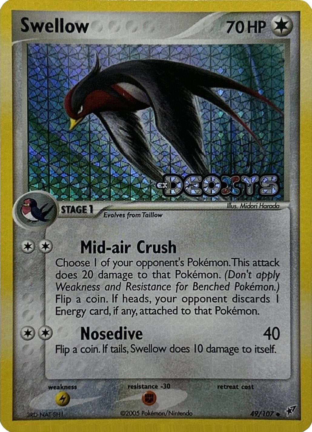 Swellow (49/107) (Stamped) [EX: Deoxys] | Game Master's Emporium (The New GME)