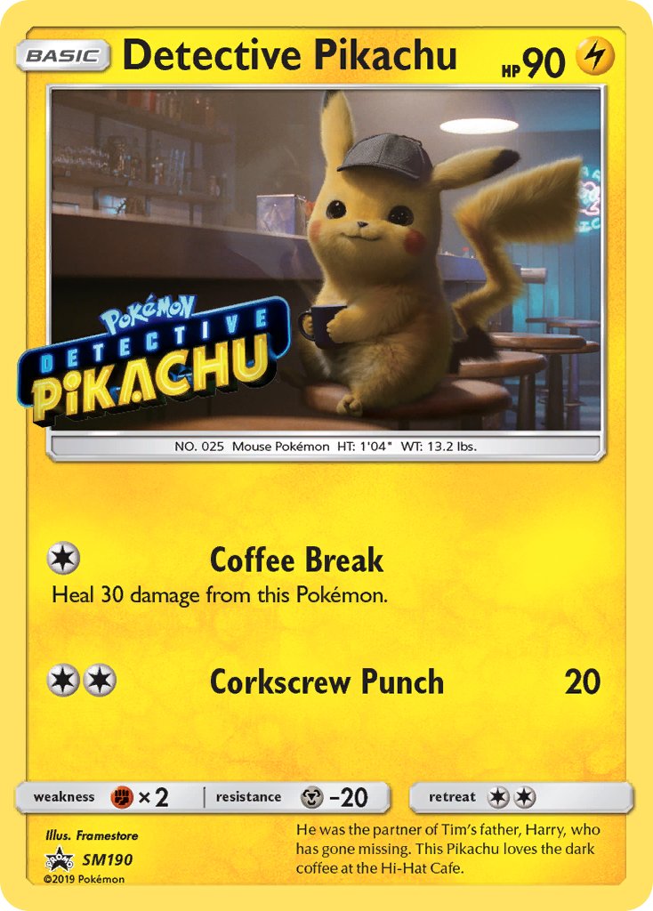 Detective Pikachu (SM190) (Stamped) [Sun & Moon: Black Star Promos] | Game Master's Emporium (The New GME)