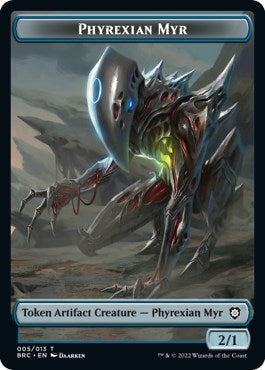 Scrap // Phyrexian Myr Double-Sided Token [The Brothers' War Commander Tokens] | Game Master's Emporium (The New GME)