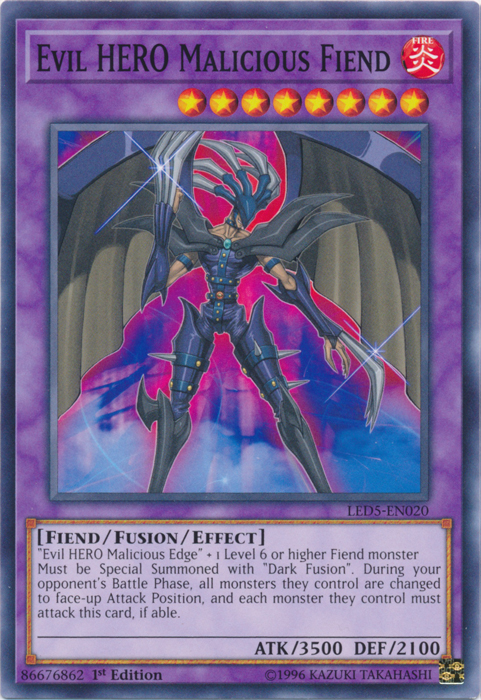 Evil Hero Malicious Fiend [LED5-EN020] Common | Game Master's Emporium (The New GME)