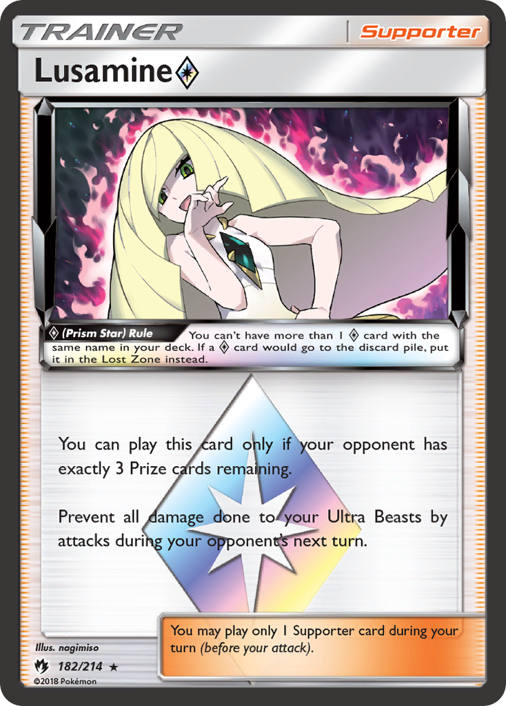 Lusamine (182/214) (Prism Star) [Sun & Moon: Lost Thunder] | Game Master's Emporium (The New GME)