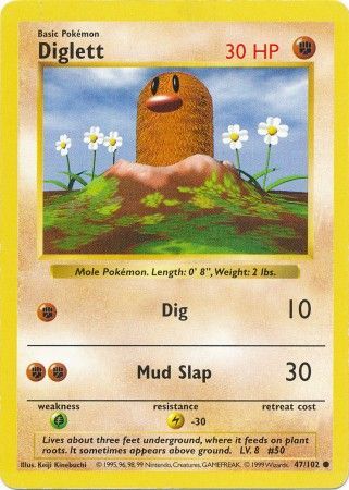 Diglett (47/102) [Base Set Shadowless Unlimited] | Game Master's Emporium (The New GME)