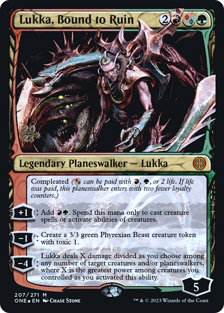 Lukka, Bound to Ruin [Phyrexia: All Will Be One Prerelease Promos] | Game Master's Emporium (The New GME)