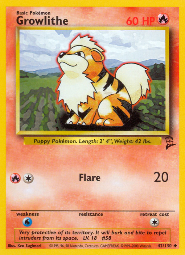 Growlithe (42/130) [Base Set 2] | Game Master's Emporium (The New GME)