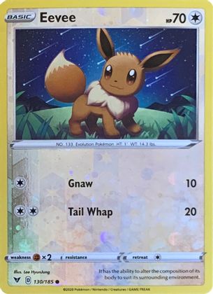 Eevee (130/185) (Reverse Cosmos Holo) [Sword & Shield: Vivid Voltage] | Game Master's Emporium (The New GME)