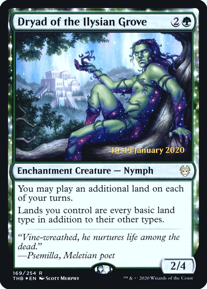 Dryad of the Ilysian Grove [Theros Beyond Death Prerelease Promos] | Game Master's Emporium (The New GME)