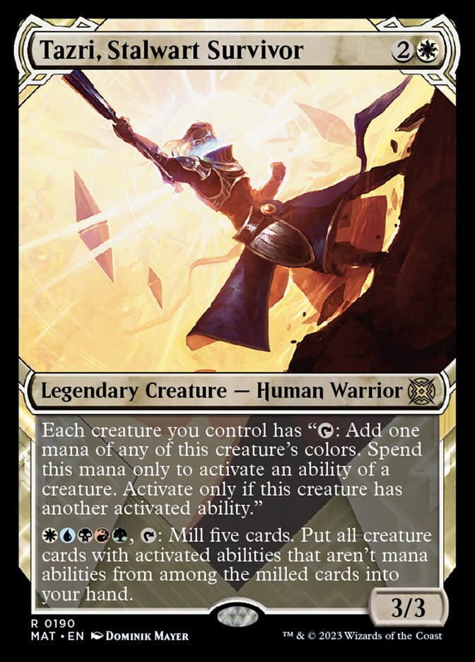 Tazri, Stalwart Survivor (Showcase Halo Foil) [March of the Machine: The Aftermath] | Game Master's Emporium (The New GME)