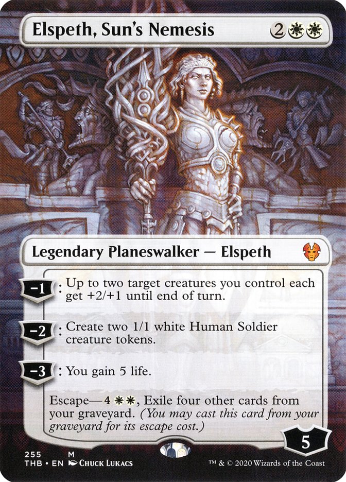 Elspeth, Sun's Nemesis (Borderless) [Theros Beyond Death] | Game Master's Emporium (The New GME)