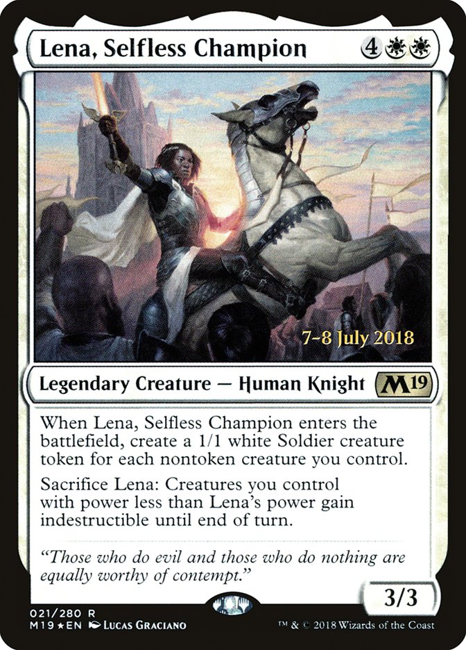 Lena, Selfless Champion [Core Set 2019 Prerelease Promos] | Game Master's Emporium (The New GME)