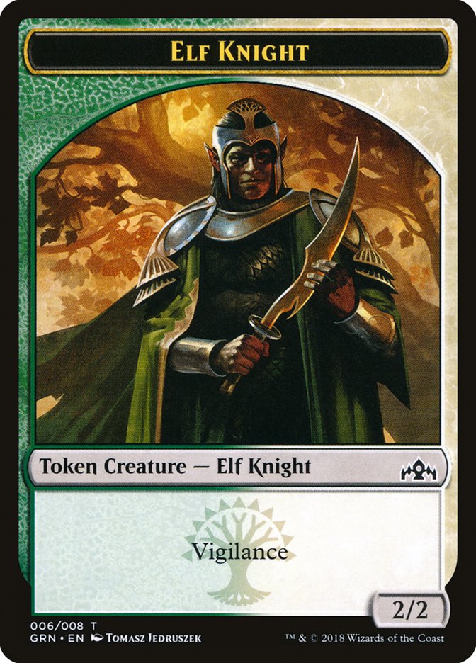 Elf Knight Token [Guilds of Ravnica Tokens] | Game Master's Emporium (The New GME)