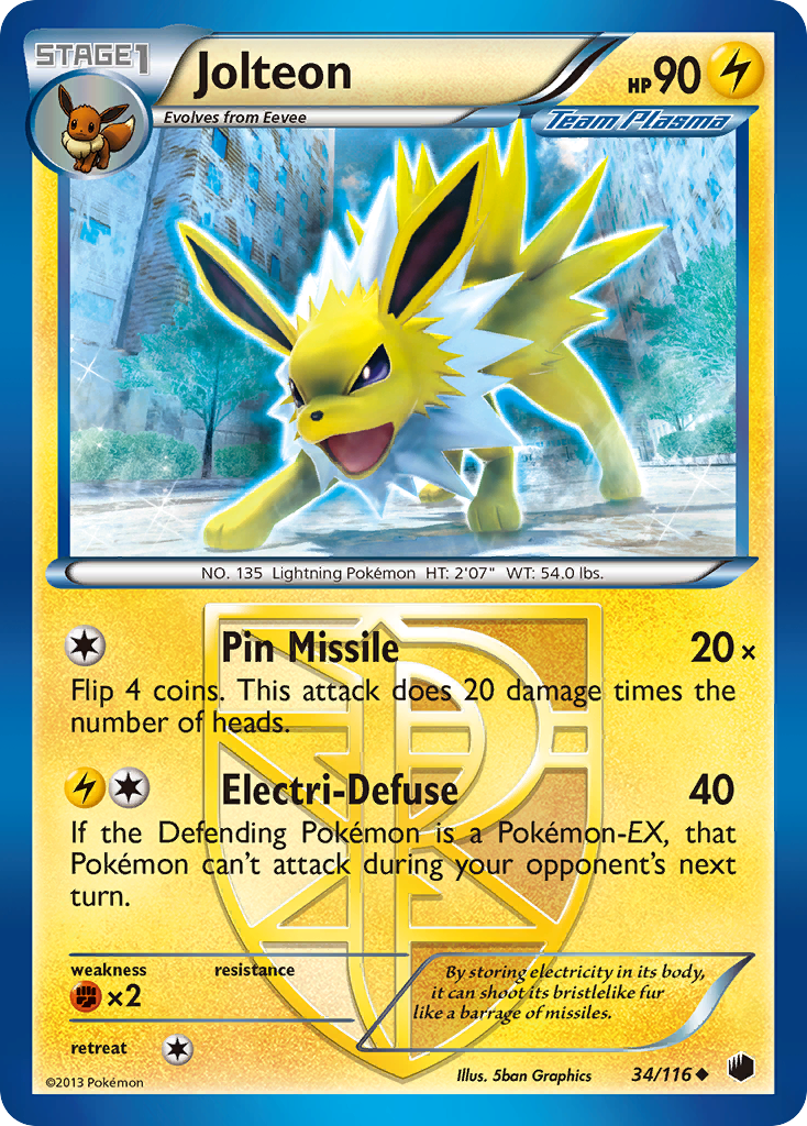 Jolteon (34/116) [Black & White: Plasma Freeze] | Game Master's Emporium (The New GME)