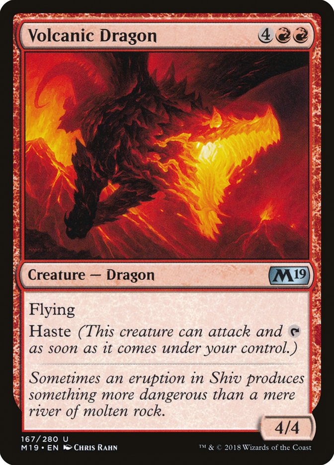 Volcanic Dragon [Core Set 2019] | Game Master's Emporium (The New GME)
