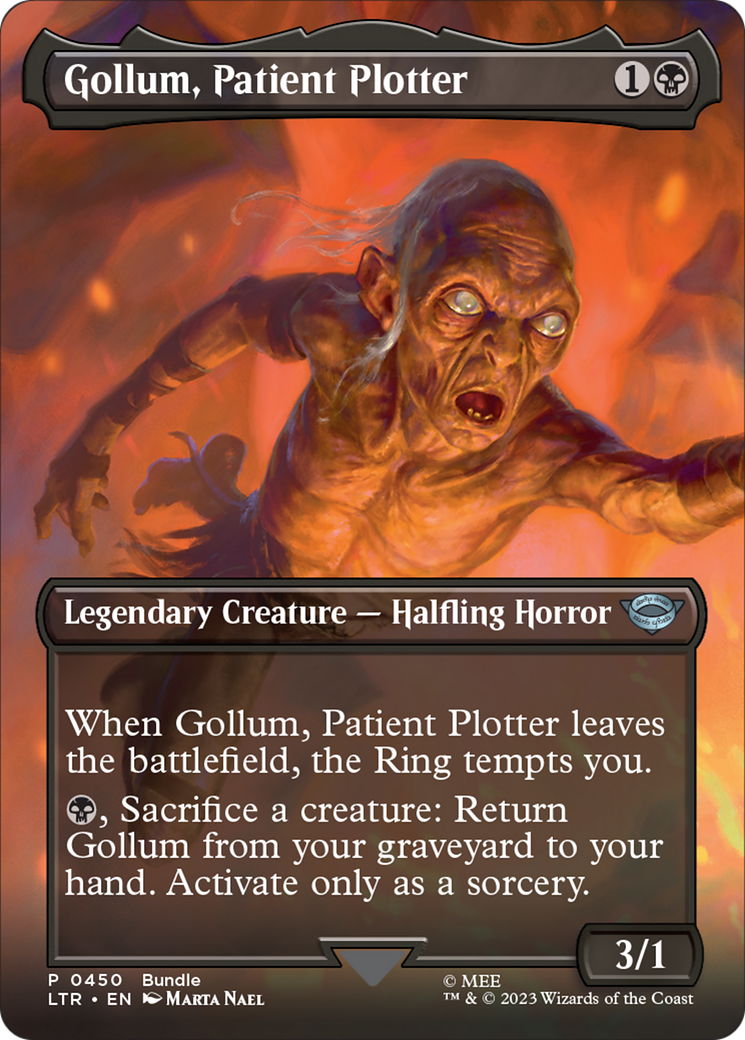 Gollum, Patient Plotter (Borderless Alternate Art) [The Lord of the Rings: Tales of Middle-Earth] | Game Master's Emporium (The New GME)