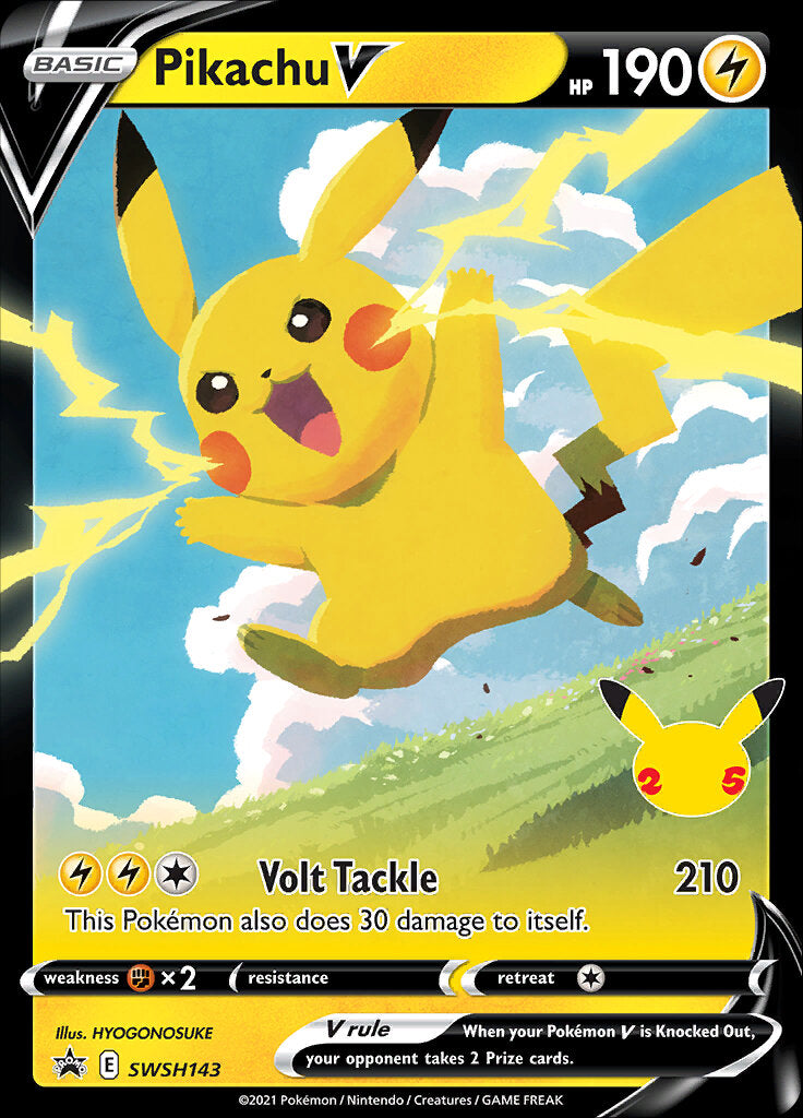 Pikachu V (SWSH143) (Celebrations) [Sword & Shield: Black Star Promos] | Game Master's Emporium (The New GME)