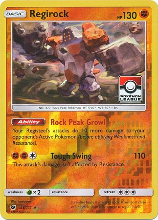 Regirock (53/111) (League Promo) [Sun & Moon: Crimson Invasion] | Game Master's Emporium (The New GME)