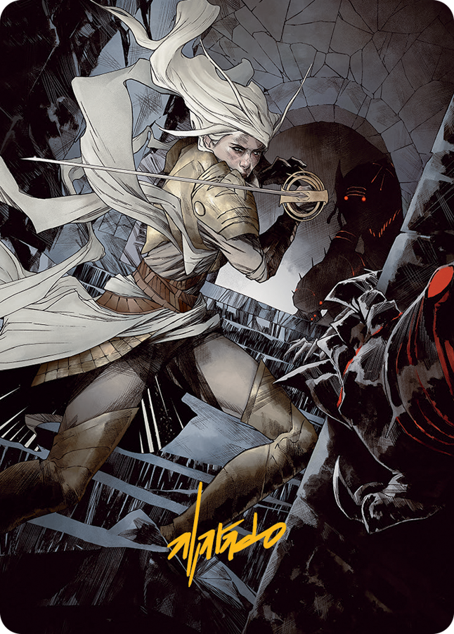 Thalia, Guardian of Thraben Art Card (Gold-Stamped Signature) [March of the Machine Art Series] | Game Master's Emporium (The New GME)