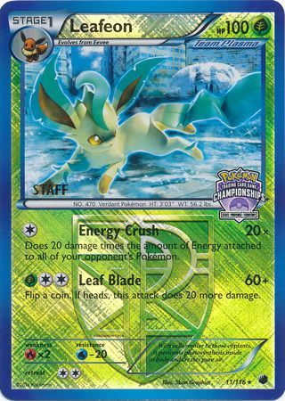 Leafeon (11/116) (States Championship Promo Staff) [Black & White: Plasma Freeze] | Game Master's Emporium (The New GME)