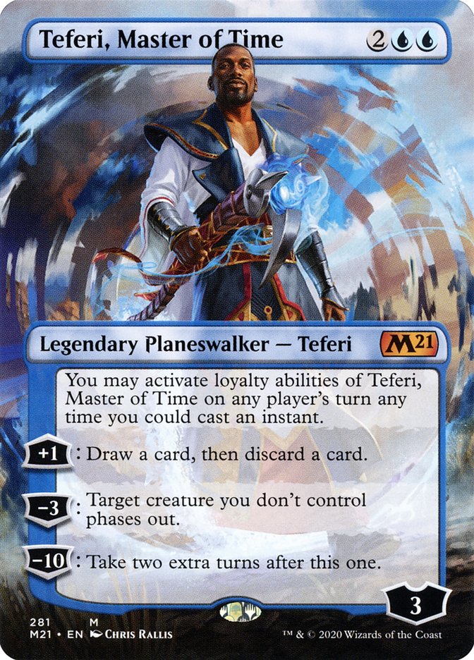 Teferi, Master of Time (Borderless) [Core Set 2021] | Game Master's Emporium (The New GME)