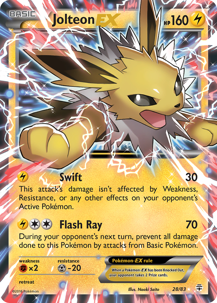 Jolteon EX (28/83) [XY: Generations] | Game Master's Emporium (The New GME)