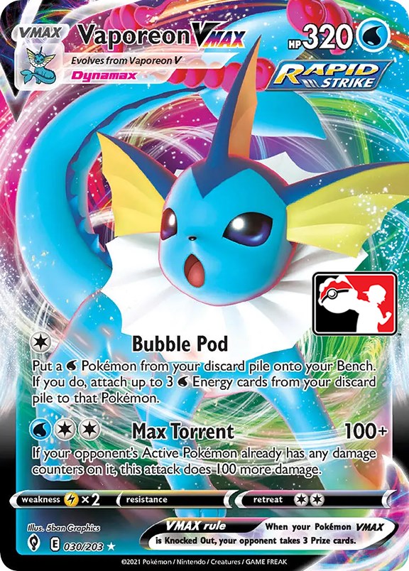 Vaporeon VMAX (030/203) [Prize Pack Series One] | Game Master's Emporium (The New GME)