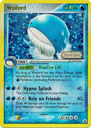 Wailord (14/92) (Stamped) [EX: Legend Maker] | Game Master's Emporium (The New GME)