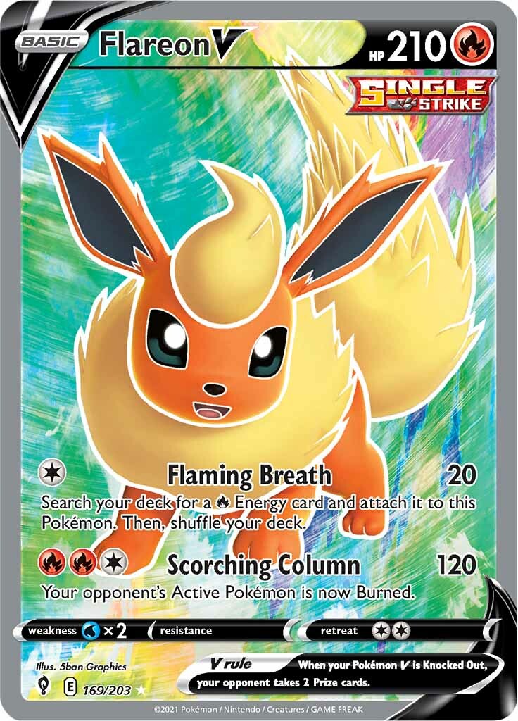 Flareon V (169/203) [Sword & Shield: Evolving Skies] | Game Master's Emporium (The New GME)