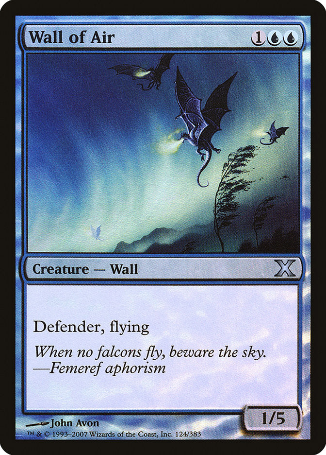 Wall of Air (Premium Foil) [Tenth Edition] | Game Master's Emporium (The New GME)